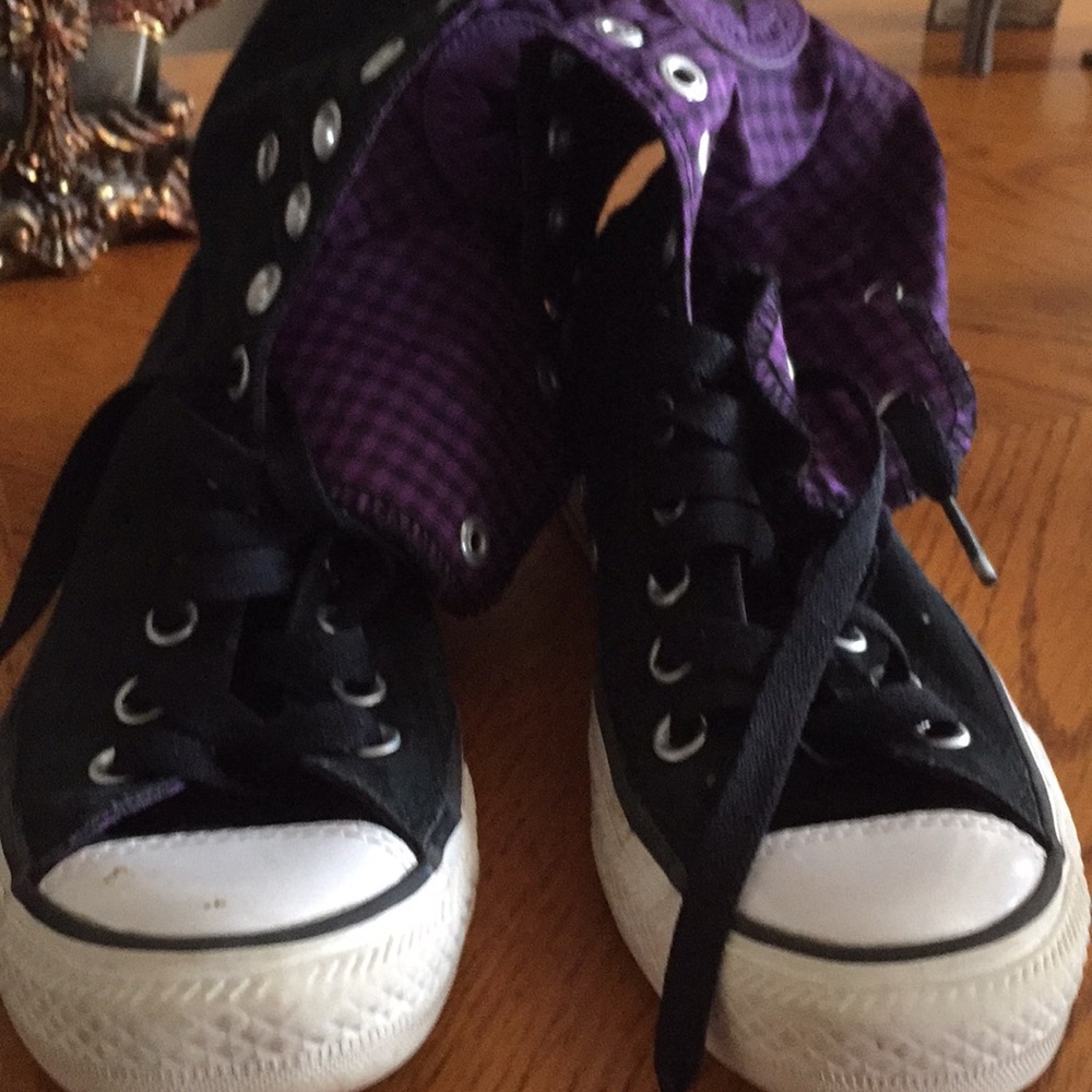 Black and purple converse